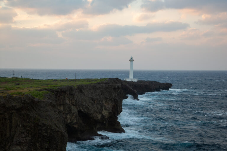 The famous view of the Cape Zanpa lighthouse
